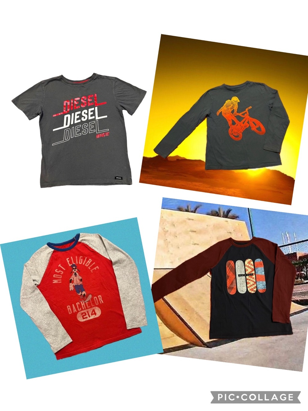 Boys Tees Bundle of 4 Diesel and Gap Size 10-12